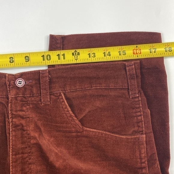 Vintage Oshkosh B'Gosh Corduroy Pants Talon 32x32 Rust Red Rare 70s - Picture 12 of 14